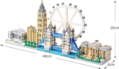 New Architecture London Skyline Building Set - Fun &amp Satisfying Model Kit with 3430pcs - Gift for Adults 14+ - Micro Mini Blocks
