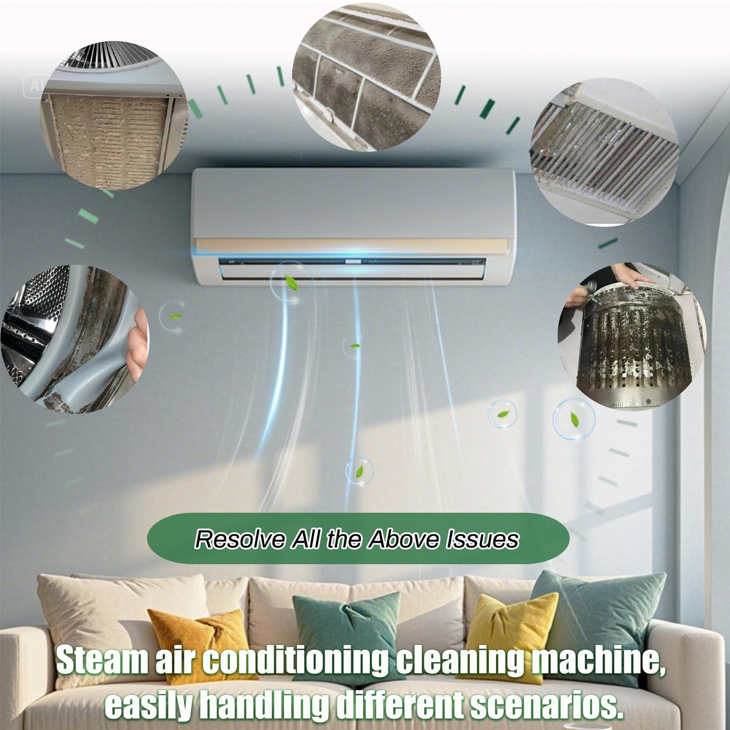 3300W High Pressure Steam Cleaner, ZPB140 Port A Blaster HVAC Coil Cleaning, High Temp Air Conditioning Steam Cleaning Machine, Heavy Duty Portable Steamer for HVAC, Car Detailing, Floor, Upholstery