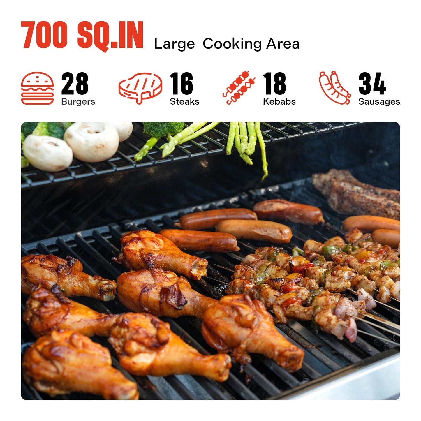 Monument Grills Larger 4+2 Burner Propane Gas Grills Stainless Steel Cabinet Style with Clearview® Lid, Knob Controls, Built-In Thermometer, Infrared Side Sear Burners & Side Burners, Outdoor Use