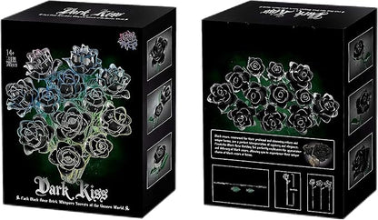 Gothic Black Rose Building Blocks Set - 585 PCS Dark Romance DIY Artificial Flowers Luxury Home Decor for Valentine's Day/Birthday Elegant Gift for Women &amp DIY Enthusiasts
