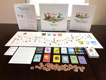 Stonemaier Games: Tokaido (Base Game) by Antoine Bauza | A Zen Strategy Board Game About Traveling in Japan for Adults and Family | Journey and Exploration from Kyoto to Edo | 1-5 Players 45 Mins