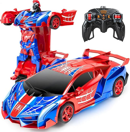 Spider Remote Control Car Spider Robot RC Car for Boys Transformation 2 in 1 Racing RC Cars Toy One Button Deformation &amp 360°Drifting for Boys Ages 3 4 5-12 Birthday
