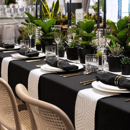 sancua 10 Pack Black Tablecloth 60 x 120 Inch, Rectangle Table Cloth for 8 Feet Tables - Stain and Wrinkle Resistant Washable Polyester Table Cover for Dining Tables, Buffet Parties and Camping
