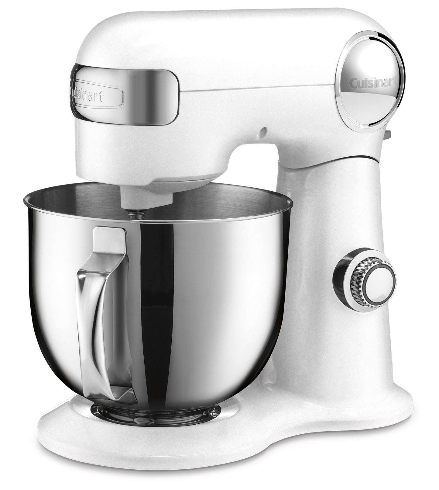 Cuisinart Stand Mixer, 12 Speed, 5.5 Quart Stainless Steel Bowl, Chef’s Whisk, Mixing Paddle, Dough Hook, Splash Guard w/ Pour Spout, White Linen, SM-50NAS, Manual