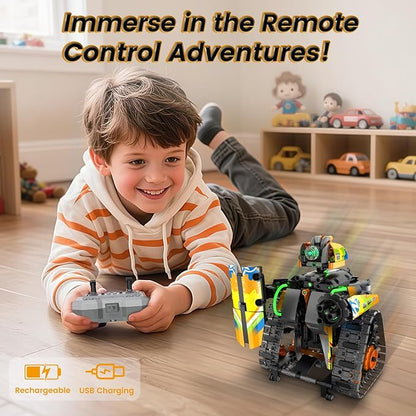 STEM Robot Building Kit with APP / Remote Control 5 in 1 RC Robotic Car Toy for Kids Ages 8-12 Christmas Birthday Gifts for Boys Age 6 7 8 9 10 11 12+ DIY Build Set Educational Science Projects