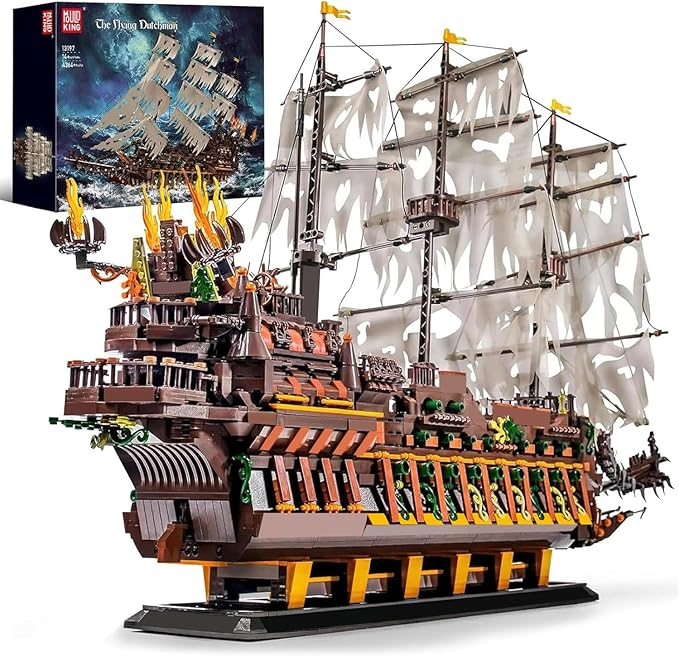 Mould King Large Pirates Ship Model Building Blocks Kits MOC Dutchman Building Block Pirate Ship Construction Set to Build Toys Gift for Age 14+/Adult Collections Enthusiasts (4364+Pieces)