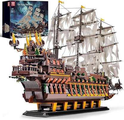 Mould King Large Pirates Ship Model Building Blocks Kits MOC Dutchman Building Block Pirate Ship Construction Set to Build Toys Gift for Age 14+/Adult Collections Enthusiasts (4364+Pieces)