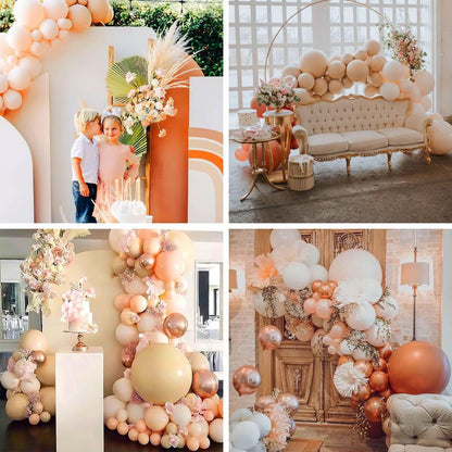 PartyWoo Pastel Orange Balloons 100 pcs Different Sizes of 36 18 12 10 5 Inch Baby Pale Light Pink Peach Latex Balloon Arch Kit Garland for Wedding Baby Shower Birthday Party Decorations Orange-Q02