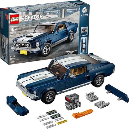 LEGO Creator Expert Ford Mustang 10265 Building Set - Exclusive Advanced Collector's Car Model Featuring Detailed Interior V8 Engine Home and Office Display Collectible for Adults and Teens