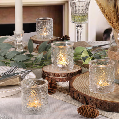 HAVITI 24 pcs Clear Votive Candle Holders, Glass Candle Holders for Home Decor, Tea Light Candle Holder for Wedding Table Centerpiece Decor