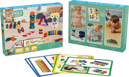Plus Plus - Learn to Build Big Activity Set 130 Pieces - Construction Building Stem Toy Large Puzzle Blocks for Toddlers and Preschool