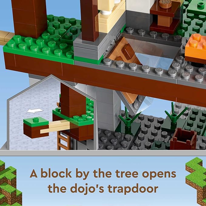 Lego Minecraft The Training Grounds Toy Building Set 21183 Minecraft Toy for Kids Boys and Girls Age 8+ Years Old Building Kit with House Cave Trapdoor and Ninja Rogue and Bat Minecraft Figures