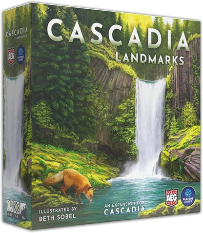 AEG &amp Flatout Games | Cascadia: Landmarks - Expansion for Award-Winning Board Game Cascadia | Easy to Learn | Quick to Play | Ages 10+ | Adds 5th &amp 6th player
