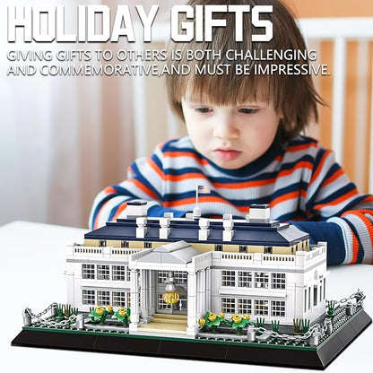 White House Architecture Building Blocks Set 894 PCS Washington D.C. Landmark Model Kit for Adults Teens United States Capitol Souvenir Gift Educational Construction Toy for Home Office Decor