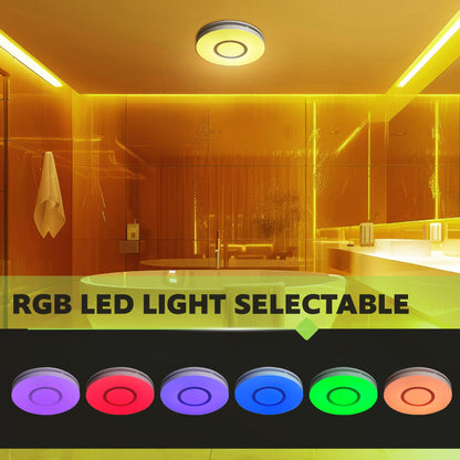 Homewerks 7141-80-RGB Bathroom Fan with Light LED Color Changing and Dimmable, SmartVent Humidity Sensing Ventilation Fan with Remote, 80 CFM 1.0 Sones
