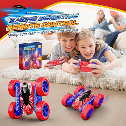 Toys for Boys 4-6360° Rotating 2.4GHz Fast Stunt Rechargeable 4WD Remote Control Car Boy Toys for Age 4-6 5-7 6-8Outdoor Toy RC Car Gifts for Birthday Chritmas Halloween Easter Boys Girls