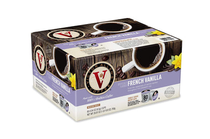 Donut Shop Blend for K-Cup Keurig 2.0 Brewers, Victor Allen Coffee, Medium Roast Single Serve Coffee Pods, 80 Count & French Vanilla for K-Cup Keurig 2.0 Brewers, 80 Count