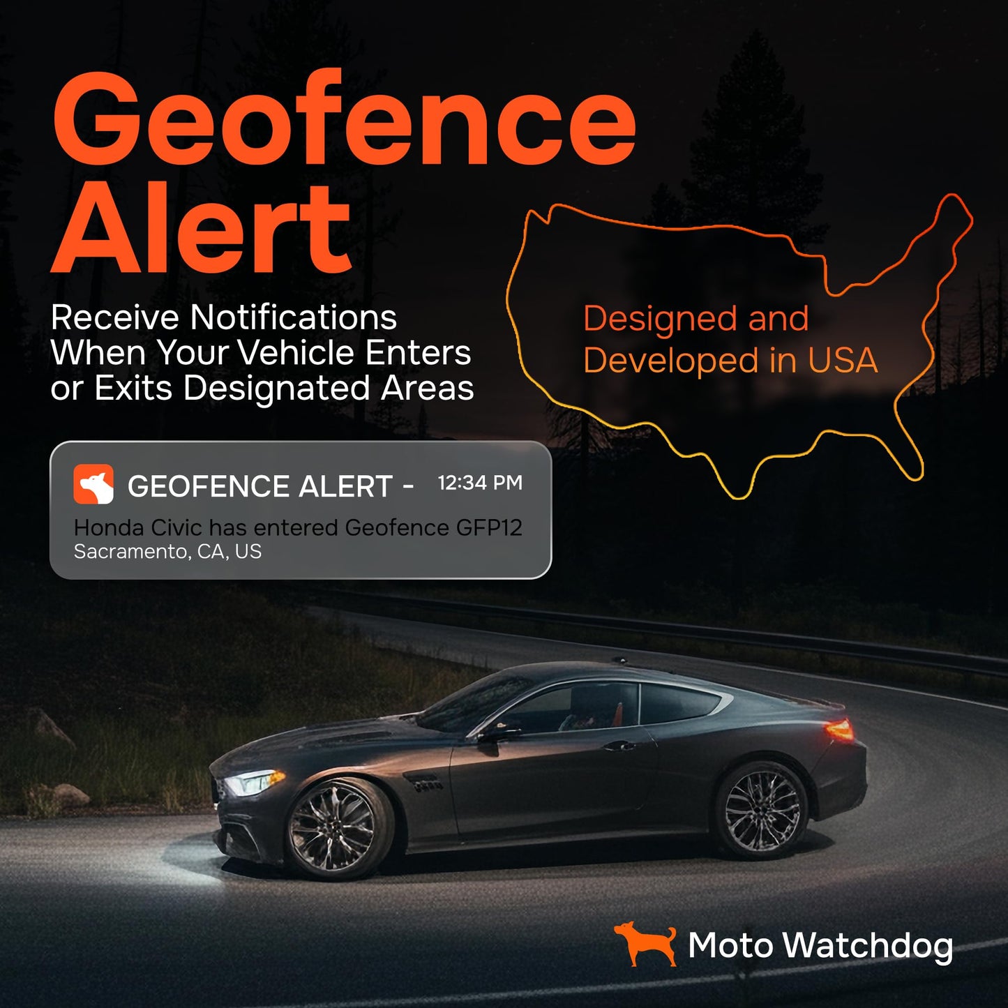 Wired GPS Tracker for Vehicles, No Subscription with Real-Time Location, Easy Install, Speeding Monitoring, Route History, Geofence, for Fleets & Families, USA, Moto Watchdog