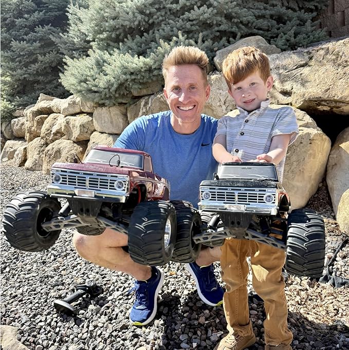 BEEZRC FMS RC Rruck 1/10 Ford F-100 Officially Licensed Monster Truck 2WD High Speed Off-RoadRC Rock CrawlerHobby Grade RC Climbing Car Remote Control Car for Adults RTR (Black)