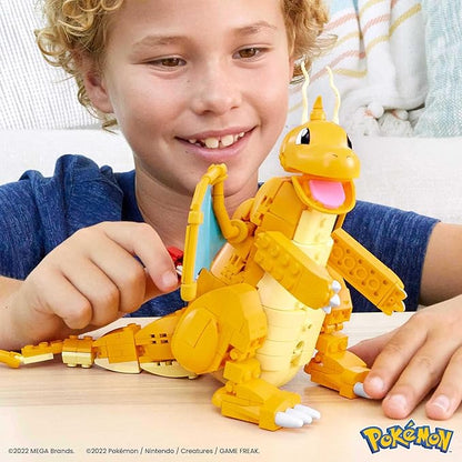 MEGA Pokemon Action Figure Building Toys for Kids Dragonite with 388 Pieces and Wing Flapping Motion Age 9+ Years Old Gift Idea