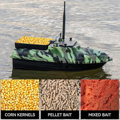 Bait Boats for Carp Fishing - RC Fishing Boats with Line Drop 2kg Loading Spare Batteries Bait Boat Bag for Carp Fishing (Camo Green)