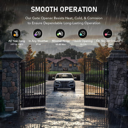 CO-Z Smart Gate Opener Kit, App Compatible Dual Swing Gate Opener for Doors up to 660lb*2, Automatic Electric Gate Opening System with Remote Controls & Release Keys for Driveway Home