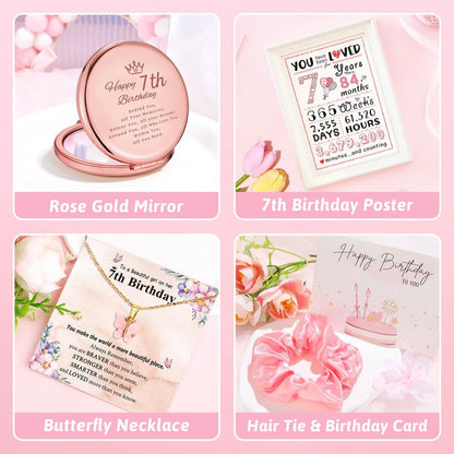 7 Year Old Girl Birthday Gifts for 7 Years Old Girls Gift Ideas Trending 7th Birthday Gifts for Girls Cool Seven Year Olds Girl Gift Happy 7th Decoration Present Popular Things with Tumbler Canvas Bag