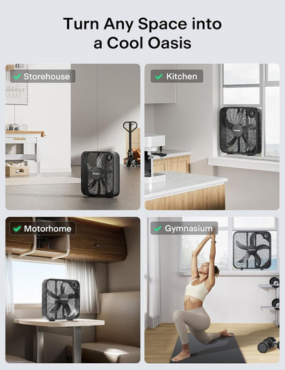 Pelonis 20 Inch Box Fan - Powerful 3-Speed Floor & Window Fan with Superior Air Throw (2295 CFM)