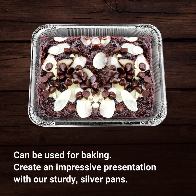 Aluminum Pans Half Size, 9X13, Extra Heavy Duty Disposable Foil Pans For Baking (20 Pack) Roasting & Chafing, Deep Tin Foil Bakeware, Steam Table Tray, Cookware, Food Prepping, Cake & Oven Pan
