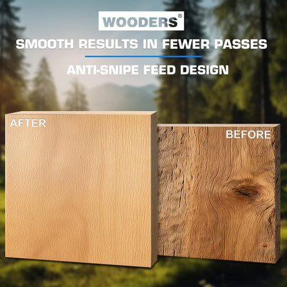 WOODERS 13-inch Thickness Planer, 15Amp, 2000W, 10000RPM, All Copper Motor, Dual-Blade Cutterhead, Includes 2 Extra Planer Blades, Height Indicator, Overload Protection, for Hard & Soft Wood working