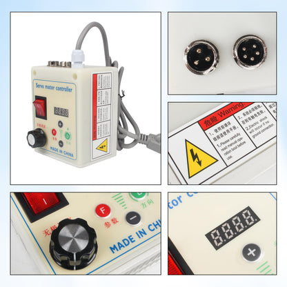 RATTMMOTOR 1100W Permanent Magnet DC Brushless Servo Motor 200-6000RPM 3.55N.m+Servo Motor Speed Controller for Woodworking Machine/Lathe/Drilling and Tapping Machine/Reducer/Belt Sander (110V)
