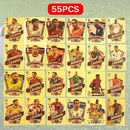 World Cup Soccer Star Card Gold Trading Card Sports Souvenirs 55Pcs Gold Foil Cards for Kids Adults for Football Enthusiasts