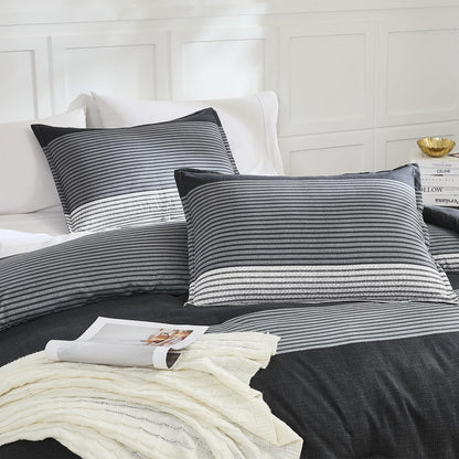 Litanika Comforter King Size Set Black White Grey - 3 Pieces Lightweight Bedding Comforter Set, Fluffy Down Alternative Comforter (1 Comforter, 2 Pillowcases)