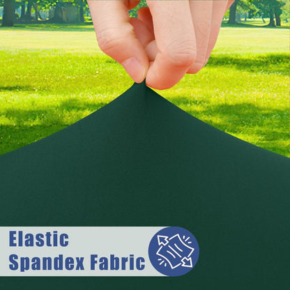 Moosfor Round Spandex Tablecloth, Elastic Fitted Waterproof Tablecloths for 57"-68" Tables, Stretch Washable Picnic Table Cover for Camping, Dining, Indoor and Outdoor, Hunter Green