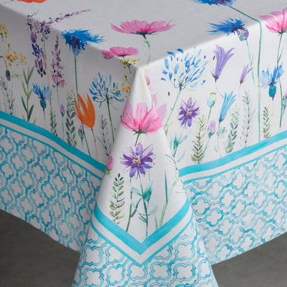 Maison d' Hermine Table Cloth Rectangle Table 100% Cotton 54 x 72 Inches Tablecloth Reusable Decorative for Dining Kitchen Room Farmhouse Home Gifts for Mothers day Spring Summer - Flower In The Field
