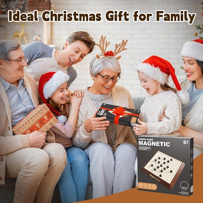 Magnet Game Board Games for Kids 8-12 Family Games for Kids and Adults Magnetic Game Chess with Storage Board for Family Game Night 2-4 Players