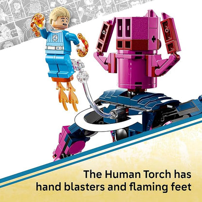 LEGO Marvel Fantastic Four vs. Galactus Construction Figure - Super Hero Building Toy - 4 Minifigures Including The Thing Invisible Woman and Human Torch - Gift for Kids Boys and Girls 9+ 76316