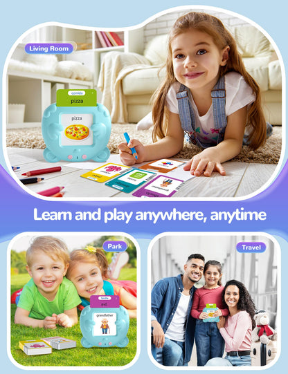 Portuguese and English Talking Flash Cards for Kids, 510 Sight Words Bilingual Learning Toys for Toddlers, Autism Pocket Speech Therapy Toys, Brazilian Português Vocabulary Educational Flashcards