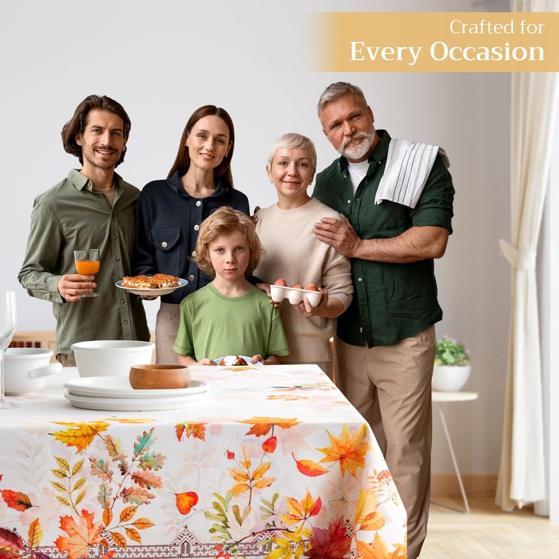 Maison d' Hermine Table Cloth Rectangle Table 100% Cotton 60 x 90 Inches Fall Tablecloth Reusable Everyday Use for Thanksgiving Christmas Decorations Dining Farmhouse Party (Amarante)
