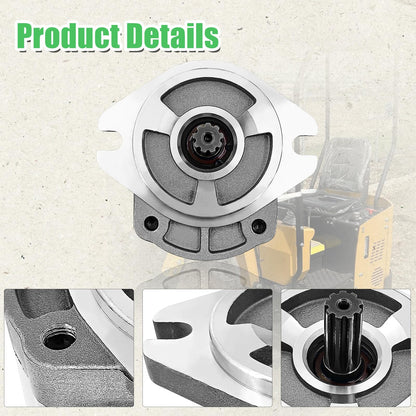 PGP5106G3LP Single Acting Hydraulic Gear Pump Fits for AGT H12 and More 1-ton Mini Excavators Digger 700RPM-4000RPM 9 Tooth 20 MPa-25 MPa Inlet G3/4 Outlet G1/2