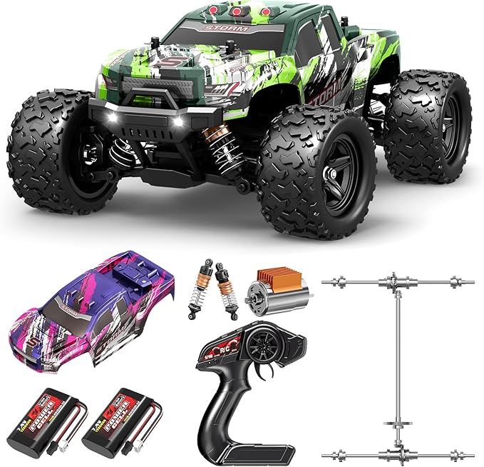 1:18 All Terrain RC Car for Adults &amp Boys (HS18305) 4WD Off-Road RC Truck High Speed Fast 40+ KPH 4X4 Waterproof Remote Control Car with 2 Rechargeable Batteries