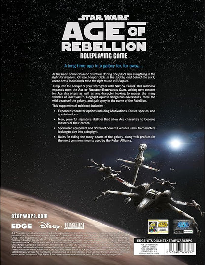 Asmodee Star Wars: Age of Rebellion Roleplaying Game Stay on Target SOURCEBOOK - New Specializations Starfighters &amp Species RPG for Kids &amp Adults Ages 14+ 3-5 Players