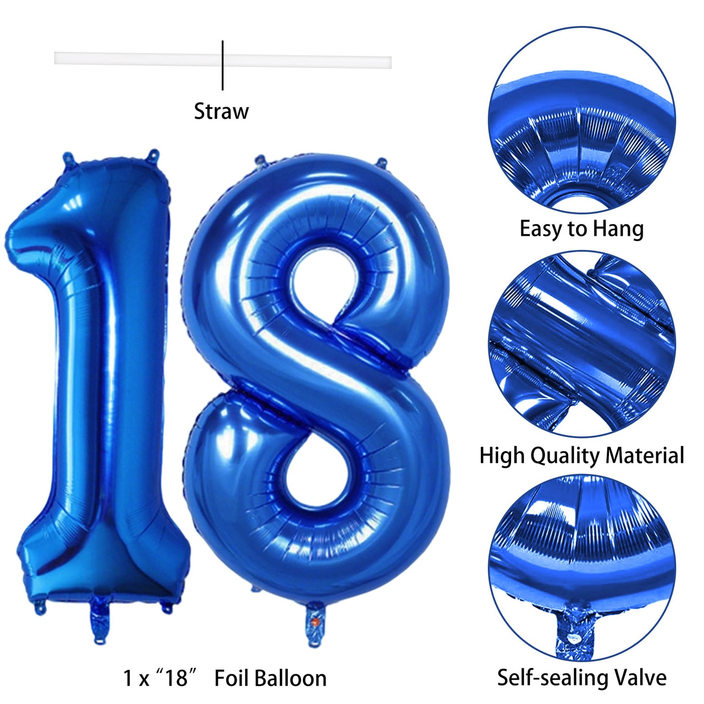 Vlipoeasn 18th Birthday Decorations Set for Boys, Blue Silver 18 Year Old Birthday Banner, Paper Fans,Bruh I'm 18 Party Supplies
