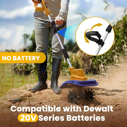 Cordless Garden Tiller Cultivator Compatible with Dewalt 20V/60V MAX Battery, 250RPM Electric Rototiller with Brushless Motor, 48 Steel Tines, 8.7" Tilling Width, 6.3" Depth, Rotary Tiller(Tool ONLY)