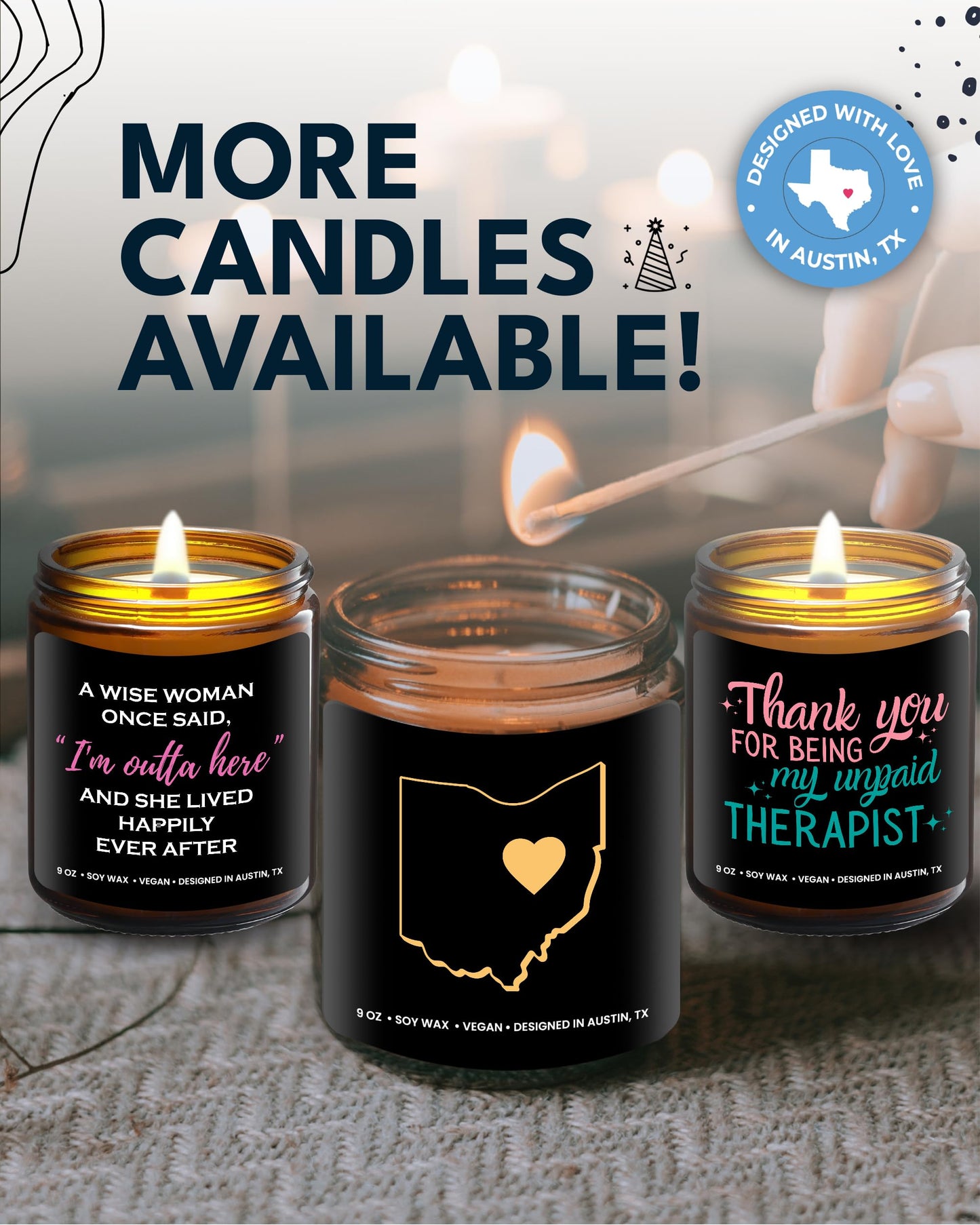 Ohio Candle, Unique Ohio Themed Gifts for Men and Women, Best State Souvenir Gifts for Moving Away, Thoughtful Home Sick Presents, Ideal for Birthday, Christmas, Graduation, Gift Ready