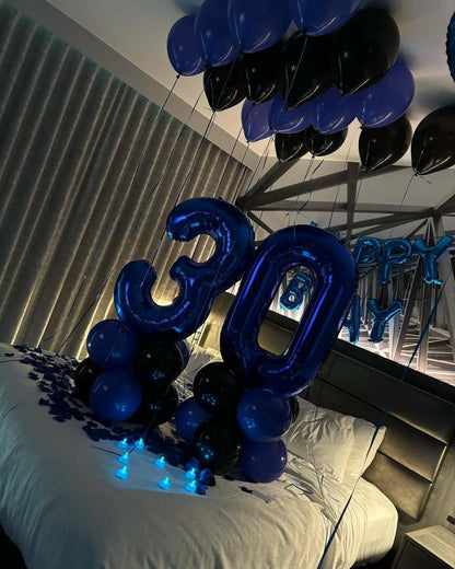 Night Blue Number 2 Balloon 40 Inch, 2nd Birthday Decoration for Toddlers Girls Boys, Sparkling 2 Number Balloon Party Decor