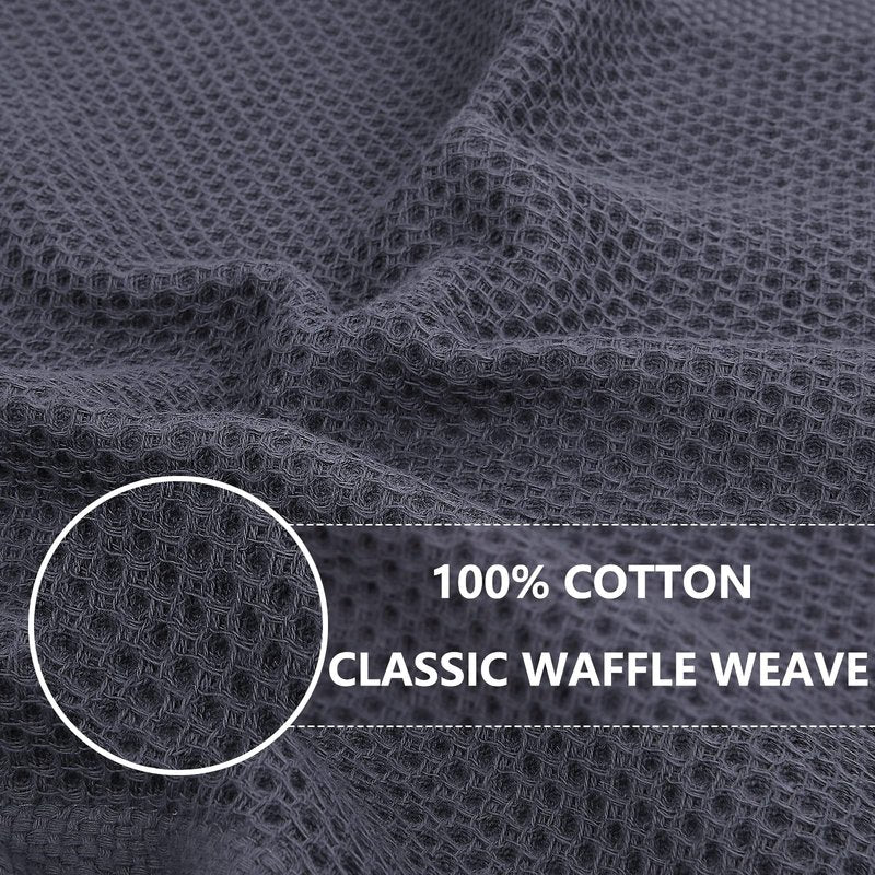 Homaxy 100% Cotton Waffle Weave Kitchen Dish Towels, Ultra Soft Absorbent Quick Drying Cleaning Towel, 13 x 28 Inches, 18-Pack, Mixed Color