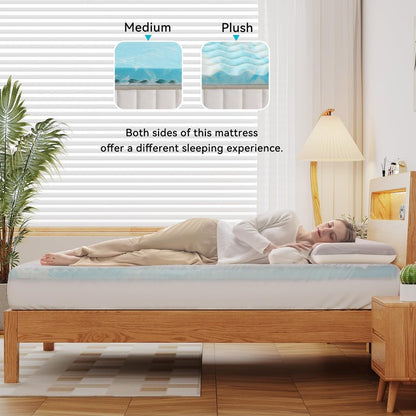 Erdoru Pillow Top 3 Inch Memory Foam Mattress Topper Full, 2 Inch Cooling 5-Zone Gel Memory Foam Plus 1 Inch Down Alternative Pillow Top Mattress Topper, Support for Back Pain