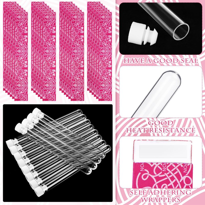 Copkim 38 Pcs Tampon Tube Set Included Plastic Travel Tube Containers for Women Tampon Reusable Wrappers(Stylish Style)
