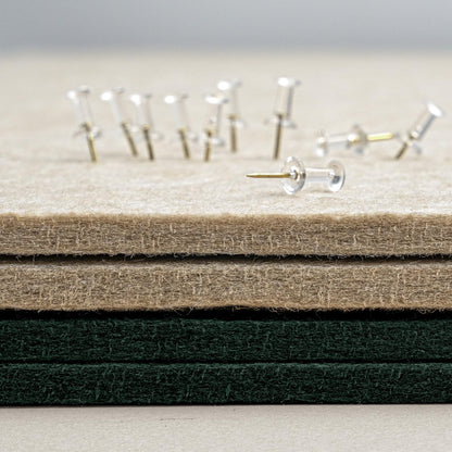 Bulletin Board, 24 x 18 inches Felt Board Decorative Pin Board, Cork Board Alternative for Wall, Foldable Photo Board Self-Adhesive Vision Board Mood Board with 20 Pushpins - Dark Green